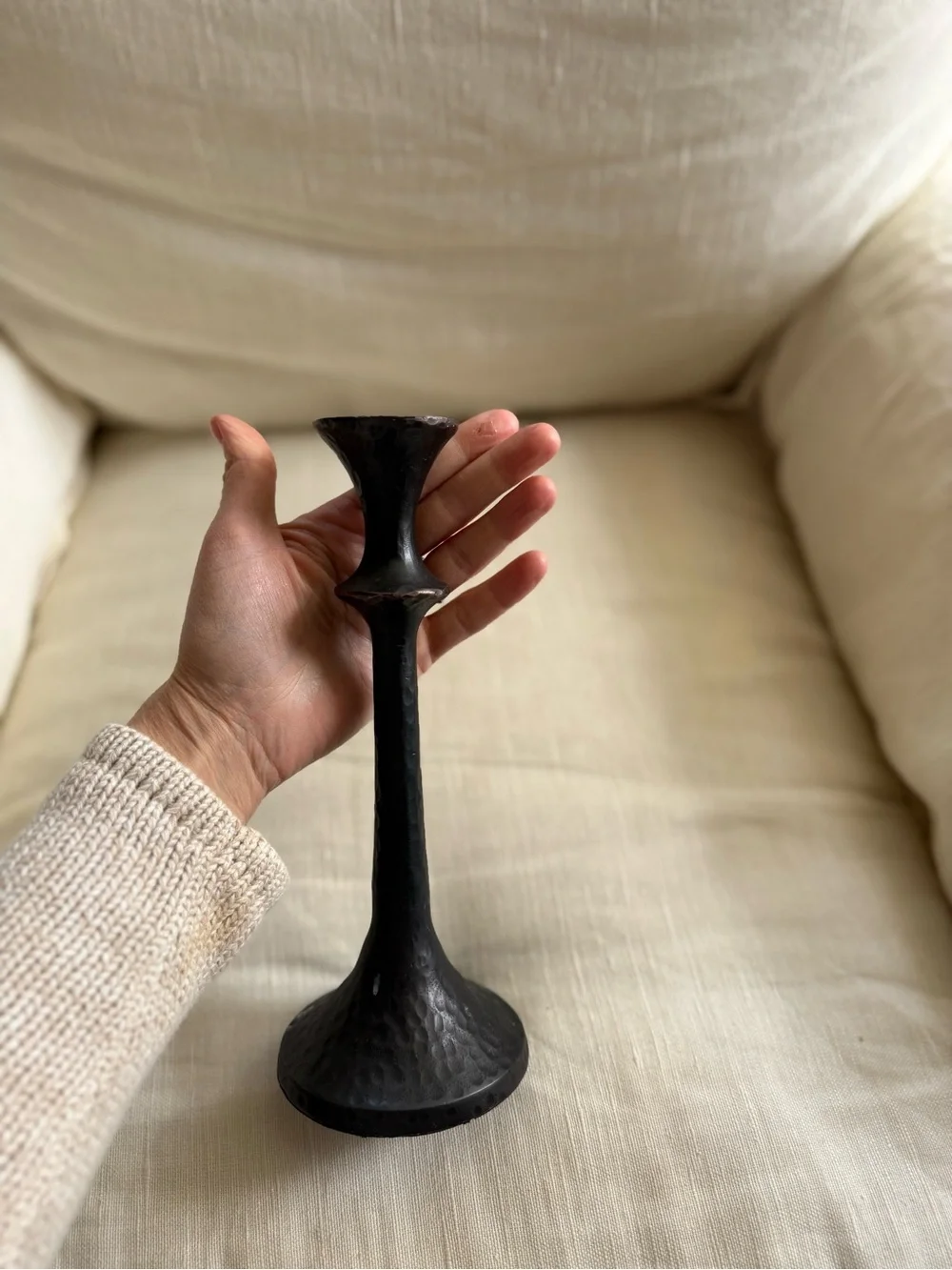 Crate&Barrel Emmett Bronze Taper Candle Holder single - Picture 3 of 6